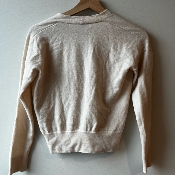 Aritzia Babaton Merino Wool Ivory Jotham Wrap Sweater - Picture 3 of 6